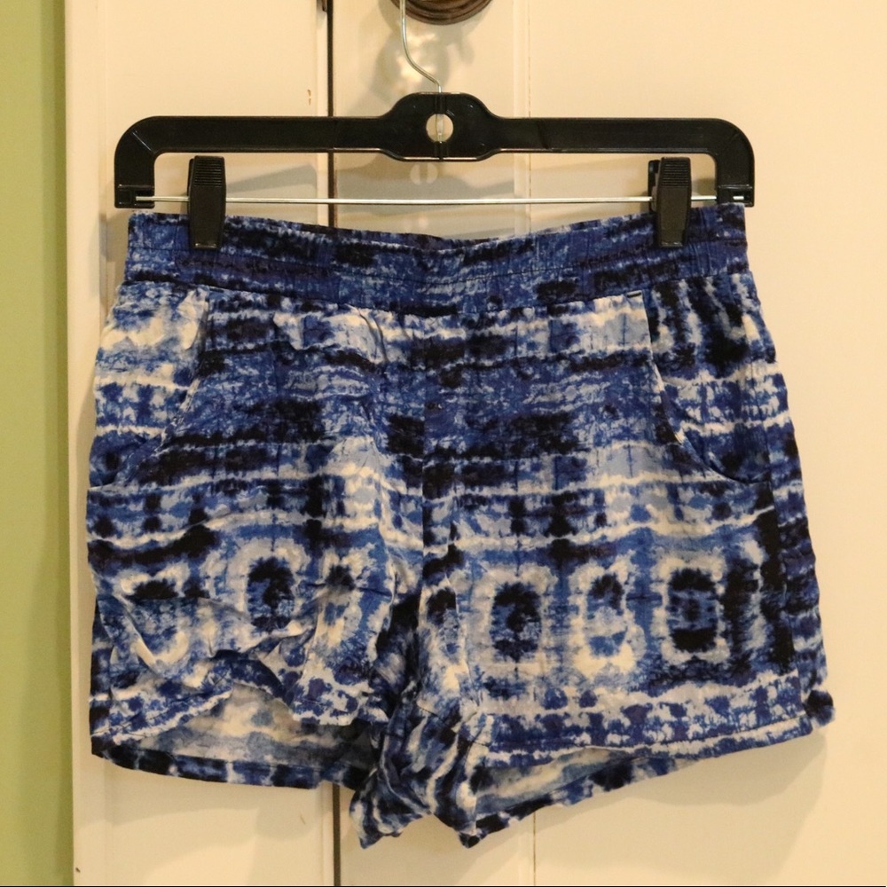 Blue tie-dye shorts